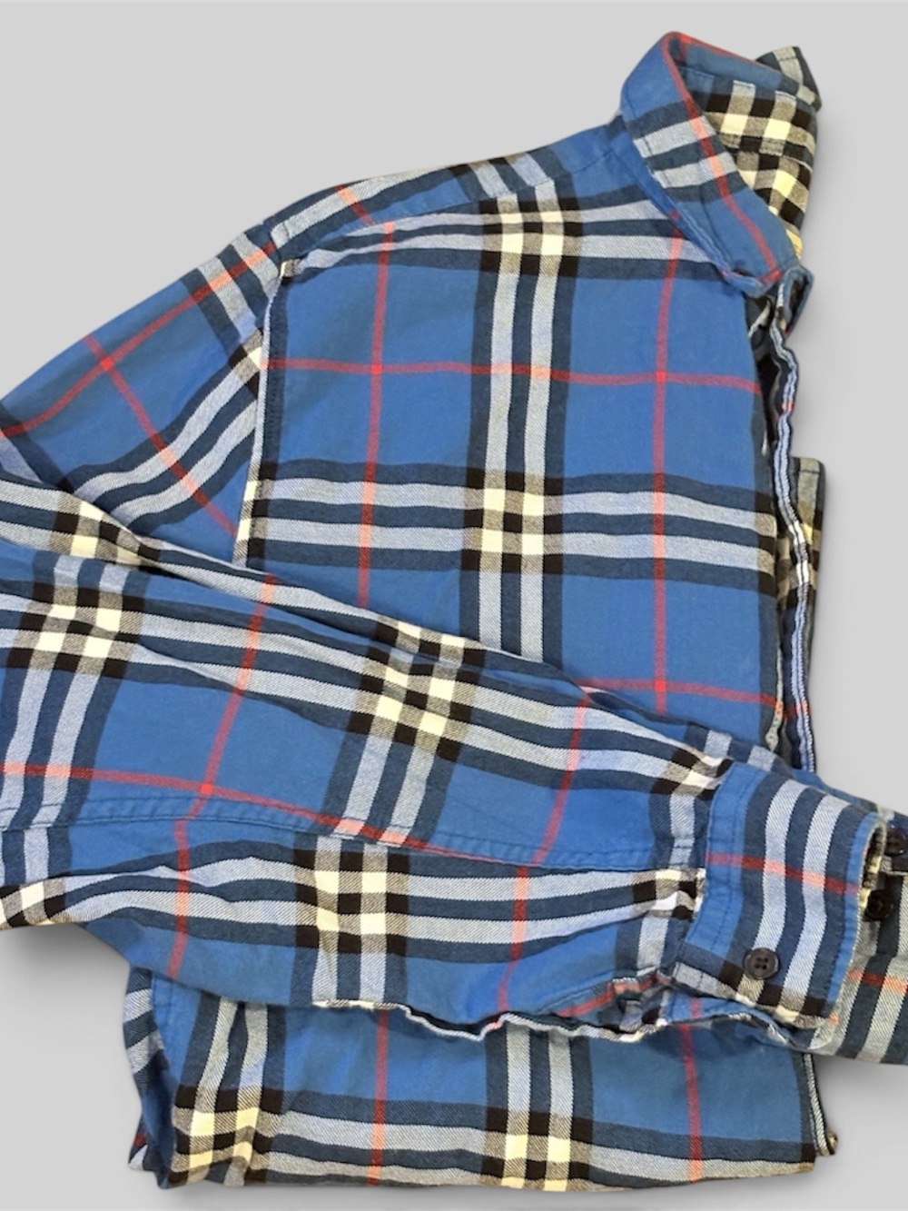 Burberry Brit Men's Blue Plaid Flannel Button Down Shirt - Picture 3 of 9